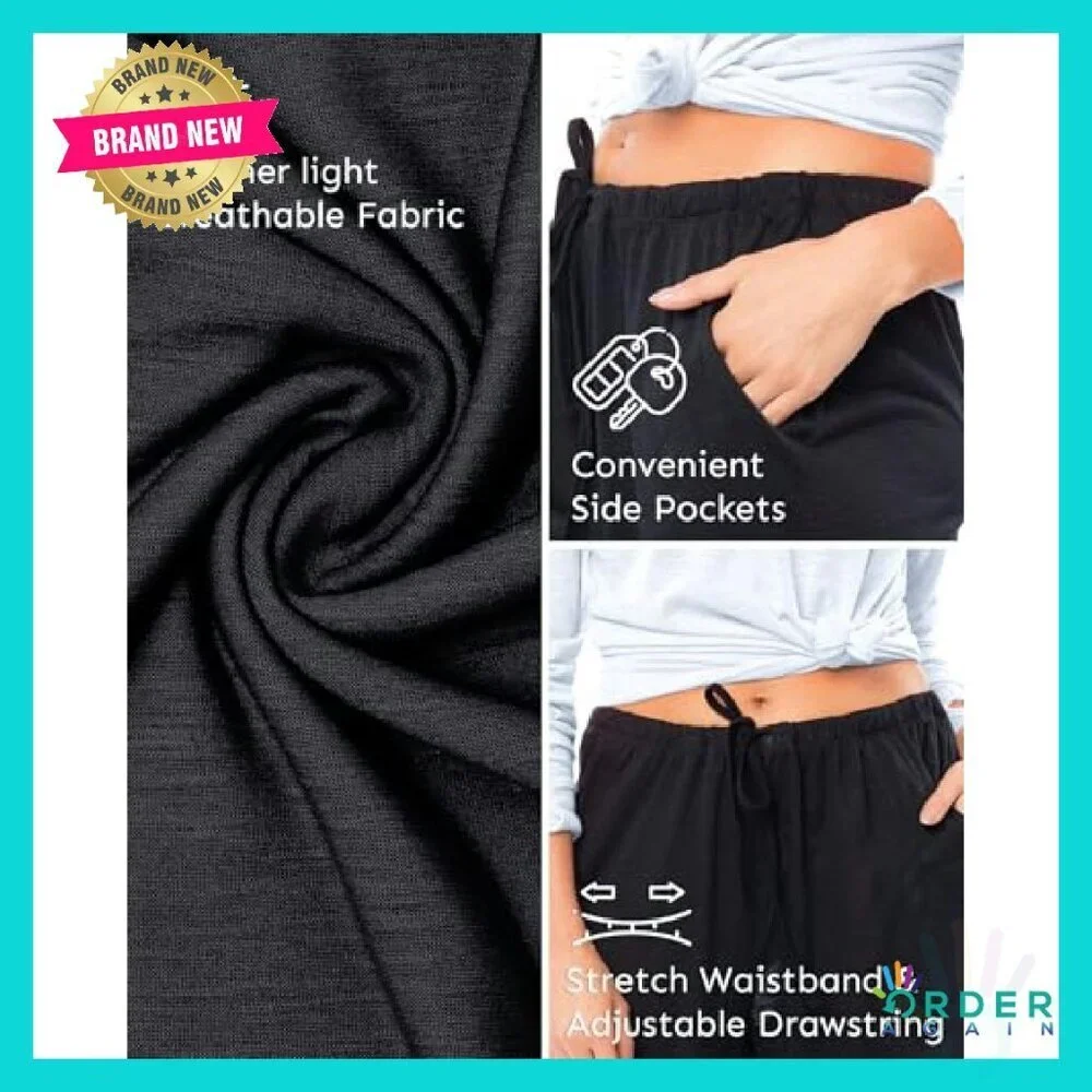 Semi-Sheer Capri Lounge Pants Flowy Drawstring Chic Versatile Wear